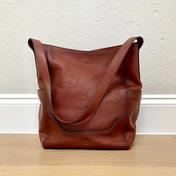 Frye Leather Side Pocket Hobo Bag in Cognac - Picture 3 of 7